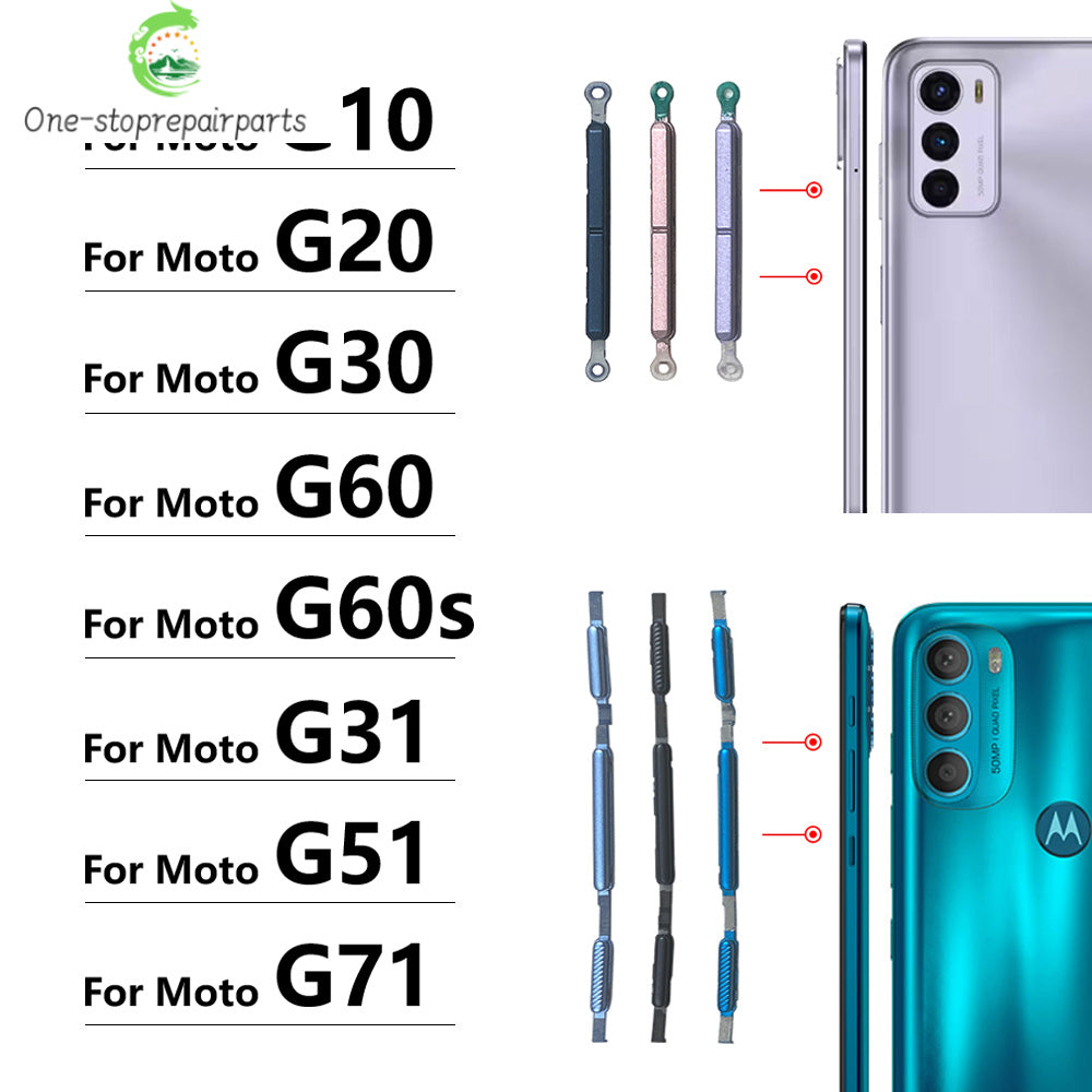 For Motorola Moto G10 G20 G30 G60 G60s G31 G71 G51 5G Power Button + Volume Side Button Replacement Parts Motorola phone repair parts