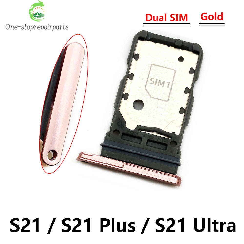 New For Samsung S21 S20 Plus Ultra Fe Dual SIM Card Slot SD Card Tray Holder Adapter Replacement Spare Parts Samsung phone repair parts