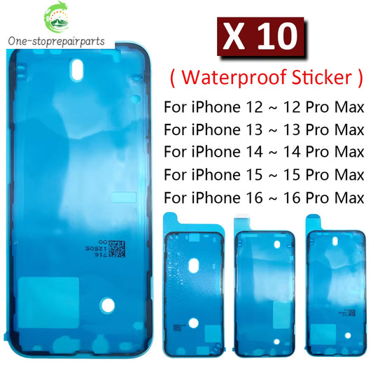 10Pcs/Lot, Waterproof Sticker LCD Screen Adhesive Frame Seal Tape For iPhone 11 12 13 14 15 16 Pro Max Mini Plus iPhone phone repair parts