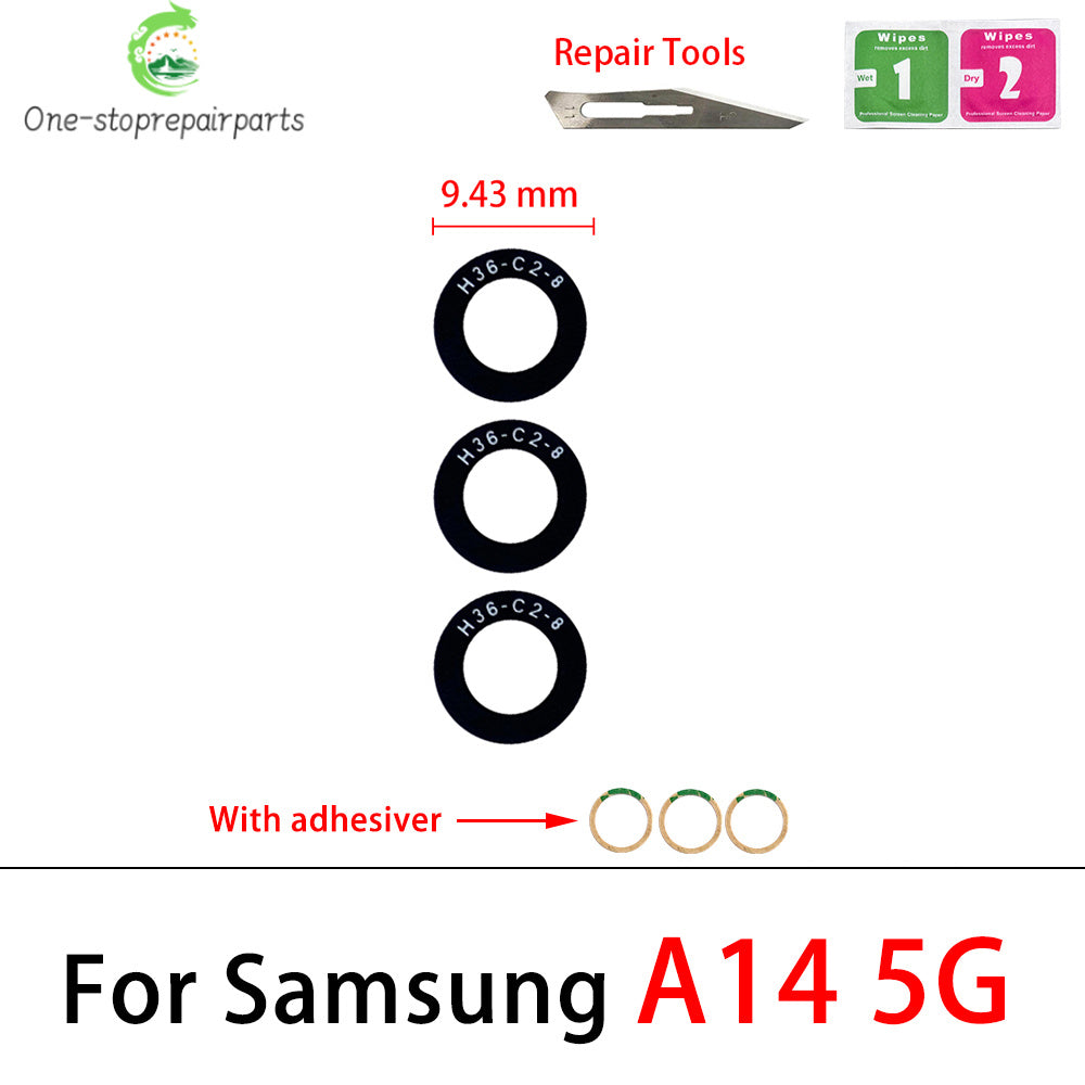 New Rear Back Camera Glass Lens For Samsung A04 A04s A04e A14 A24 A34 A54 A05 A05s A15 A25 A35 A55 4G 5G With Adhesive