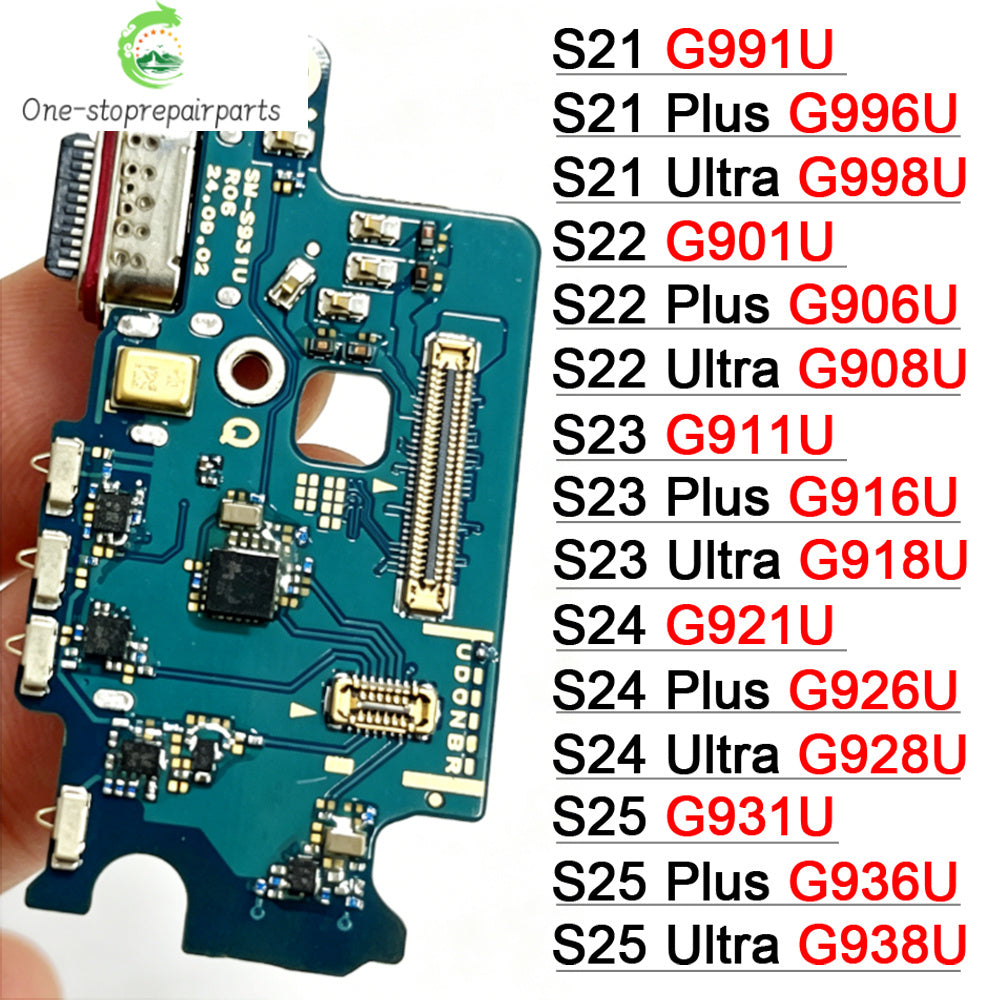 New USB Charger Dock Connector Charging Port Microphone Flex Cable For Samsung S21 S22 S23 S24 S25 Plus Ultra S21 Fe 5G S921U Samsung phone repair parts