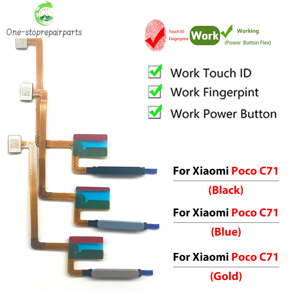 Home Button FingerPrint Touch ID Sensor Flex Cable Ribbon For Xiaomi Poco C50 C55 C65 C71 Replacement Parts Xiaomi  Xiao mi phone repair parts