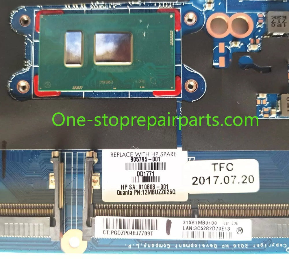 Motherboard for HP ProBook 440 430 G4 905795-001 910808-001 DA0X81MB6E0 UMA i5-7200U WWAN main system board