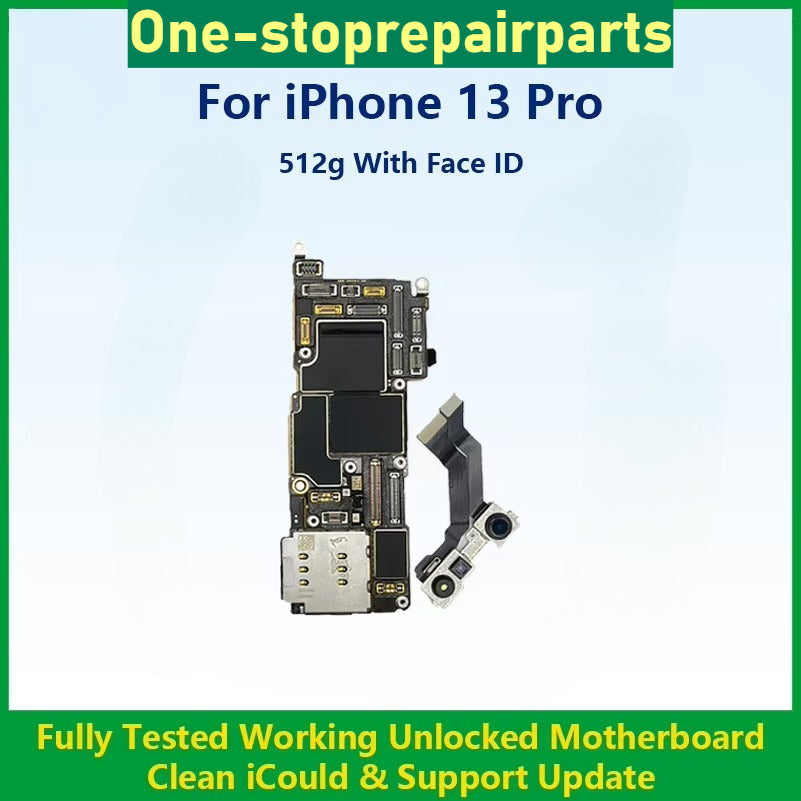 Fully Tested Authentic Motherboard For iPhone 13 Pro 128g/256g/512g Unlocked Mainboard With Face ID Cleaned iCloud Fast Shipping iPhone phone repair parts