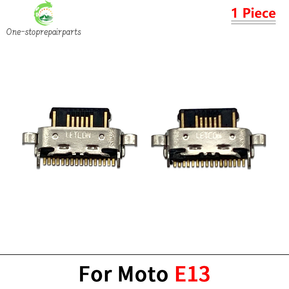100Pcs, USB Charging Charge Charger Connector Port For Moto Edge 20 30 40 50 Neo E6 E6s E7 E13 E14 E20 E30 E32 E22 Plus Play Motorola phone repair parts
