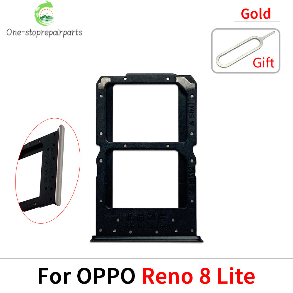 New For OPPO Reno 5 6 8 10 8T Pro Lite 4G 5G SIM Card Slot SD Card Tray Holder Adapter OPPO phone repair parts