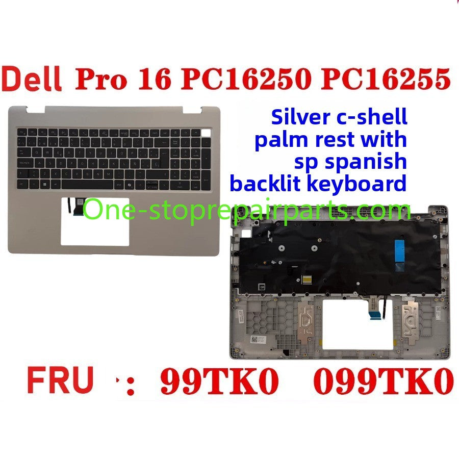 Cover case Keyboard for Dell Pro 16 PC16250 PC16255 Cover case for Dell Pro 16 PC16255 PC16250 LCD Back Cover Bezel frame topcase palmrest upper bottom HINGE 0V1T1X 0388WT 0Y55N3 099TK0 006R8M Dell laptop repair parts