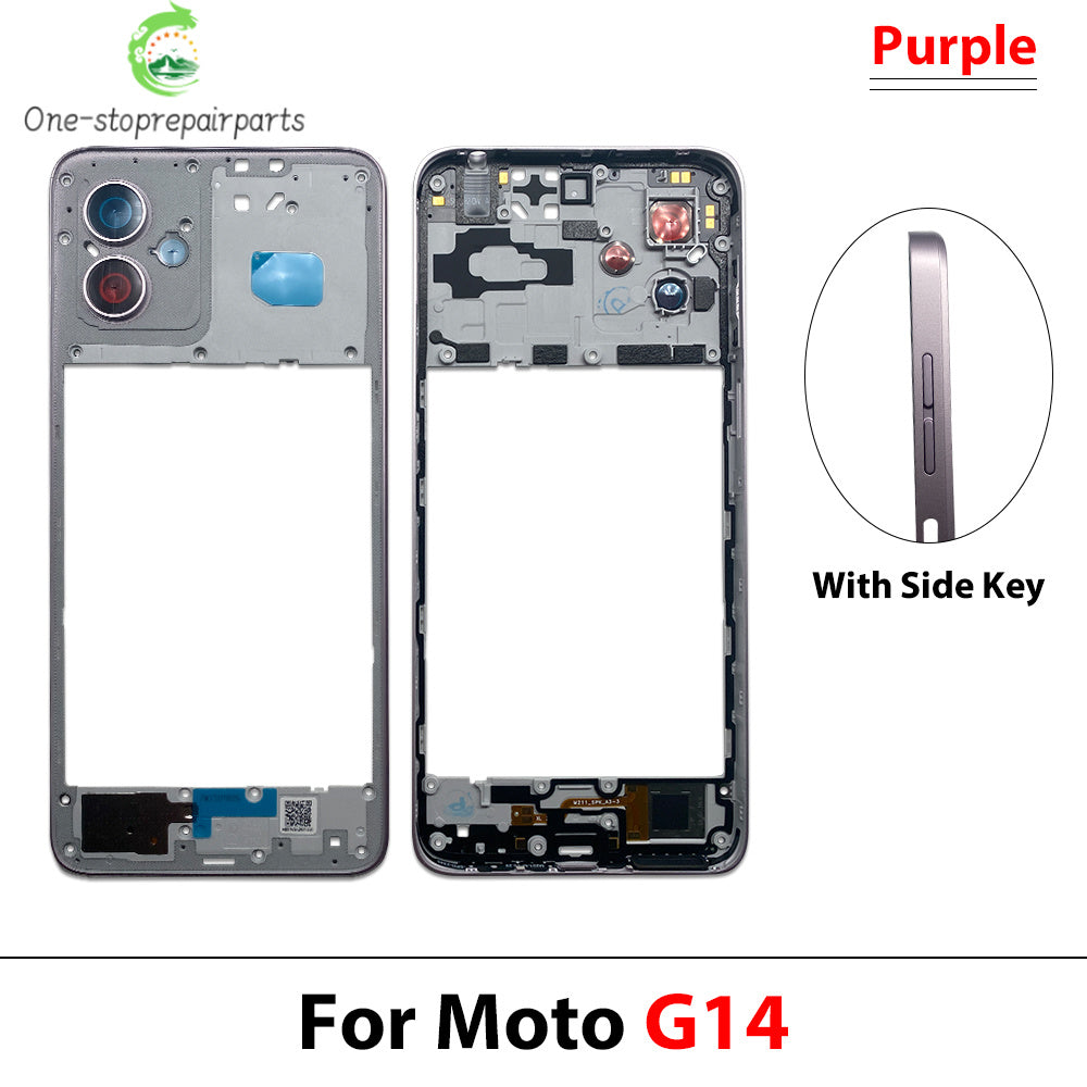 New Middle Frame For Motorola Moto G04 G14 G24 G34 G54 G84 Door Housing Bezel Repair Parts Motorola phone repair parts