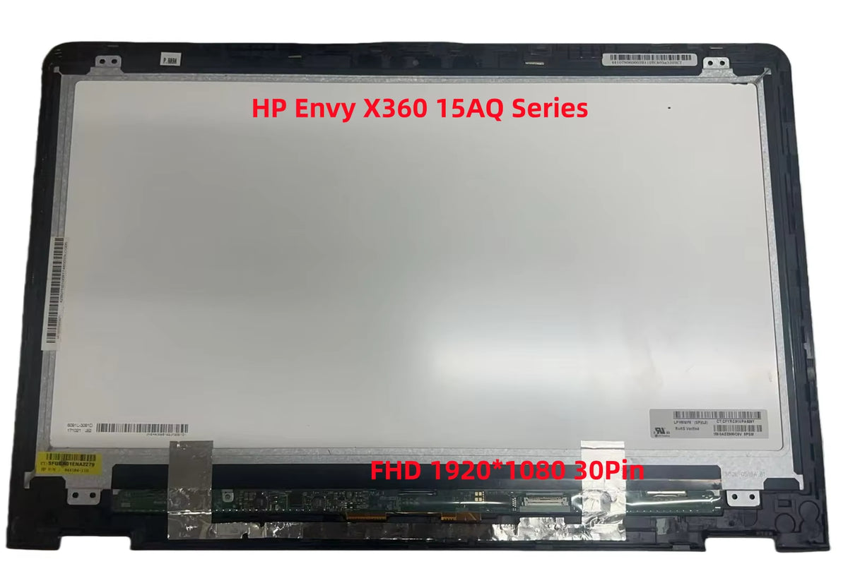 15.6inch For HP Envy X360 15-AQ Series 15-AQ293MS 15-AQ193MS 15-AQ002LA 15-AQ160SA FHD  LCD Screen Complete Assembly With Frame HP laptop repair parts