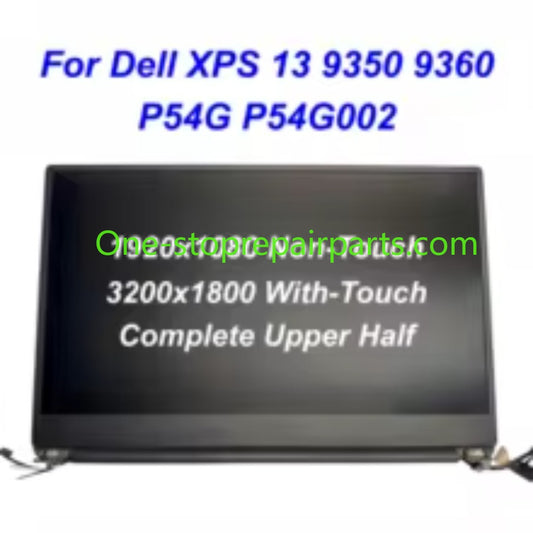 Touch Non-Touch top half LCD Display screen Complete Assembly for Dell XPS 13 9350 9360 P54G P54G002 Ultrabook 13.3" FHD QHD+  R3RJ8 0K8H0R 7PH9N 0N6CH2 0P2HPR 0907D8 9D8MJ Rose Gold Silver panel half Dell laptop repair parts