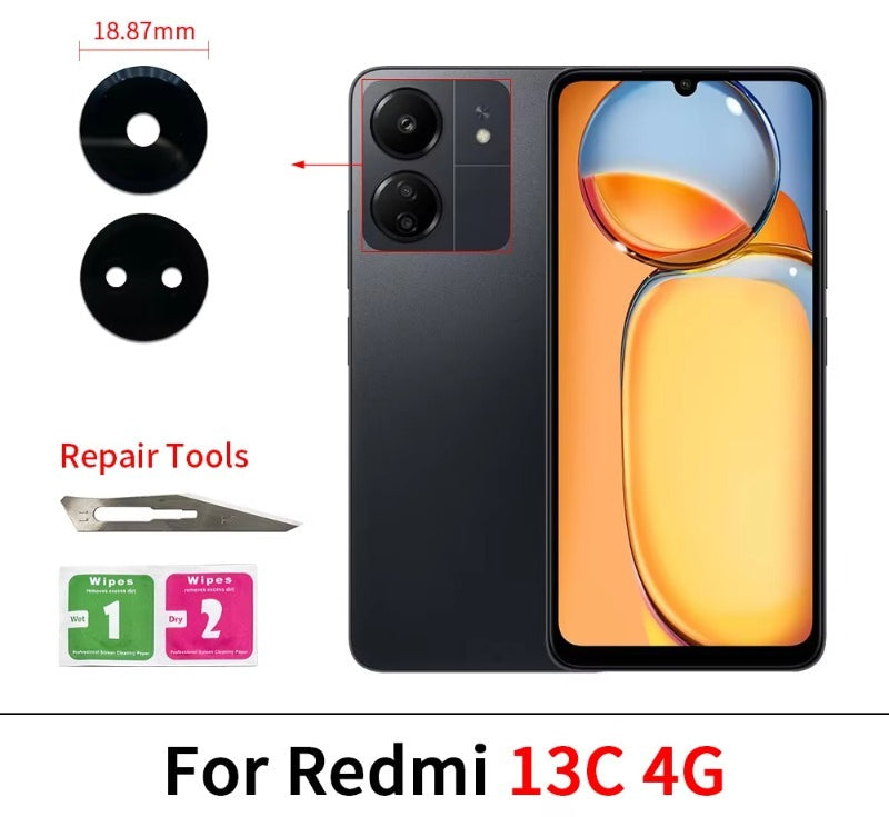 Rear Camera Glass Lens For Xiaomi Redmi 6 6A 7 7A 8 8A 9 9A 9C 9T 10 10A 10C 12 12C 13 13C 4G 5G Camera Glass Replacement Parts Xiaomi  Xiao mi phone repair parts