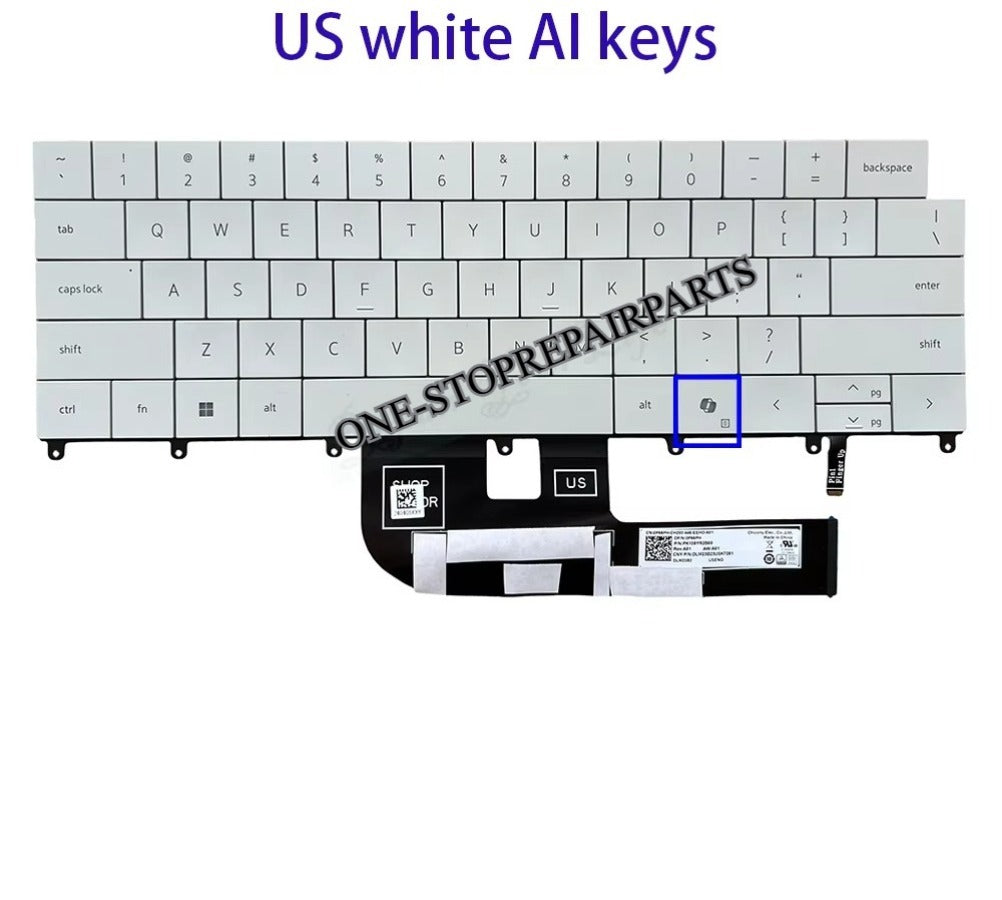 UK GB US English Keyboard Backlight For Dell XPS 14 9440 P184G 0P66PH P66PH 0DFRF5 Laptop Backlit Light Replacement Keyboards Dell laptop repair parts