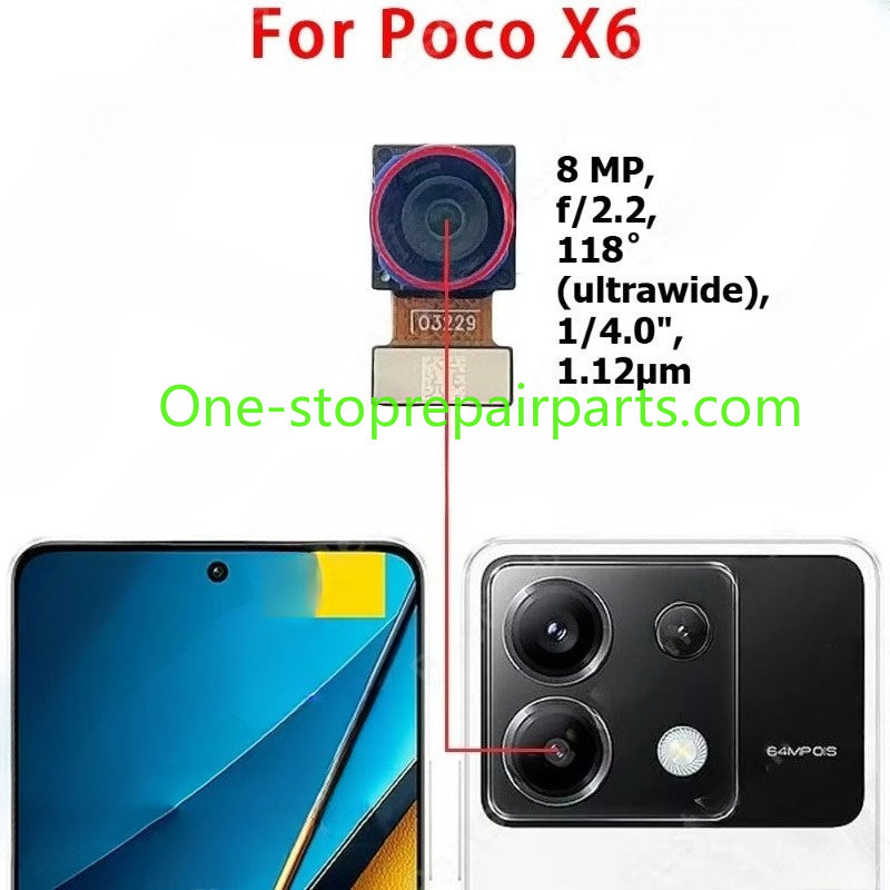 Rear Back Camera For Xiaomi Poco X6 Pro 5g PocoX6 X6Pro Camera Module Backside View Flex Cable Mobile Phone Spare Parts Xiaomi phone repair parts