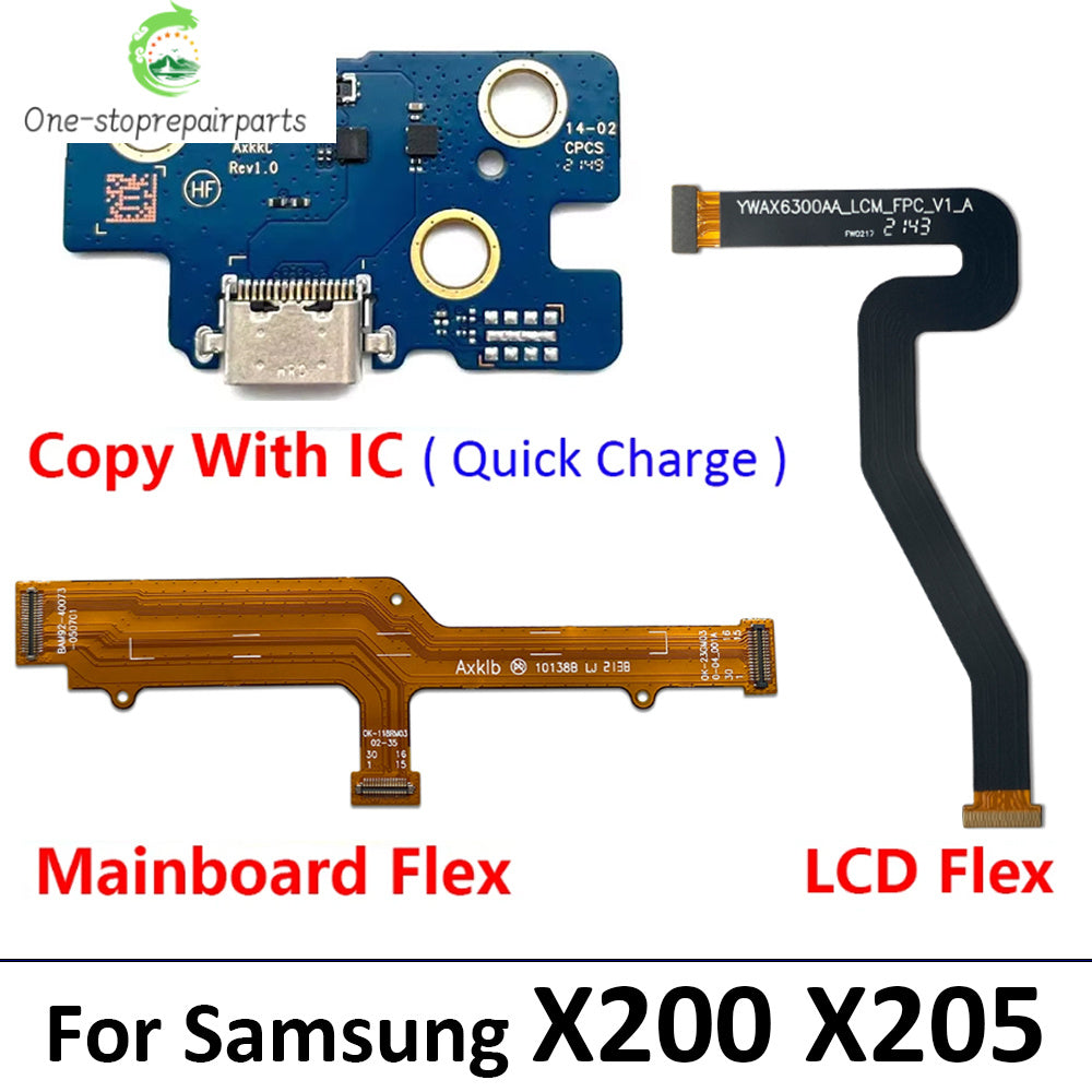 New For Samsung Tab A8 10.5 2021 X200 X205 Dock Connector Micro USB Charger Charging Port Microphone Main LCD Board Flex Cable Samsung phone repair parts