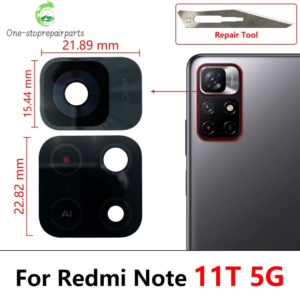 2Pcs/Lot，Rear Back Camera Glass Lens For Xiaomi Redmi Note 10 10s Pro 11 Pro 11T 11s 11E 4G 5G With Adhesive Sticker Xiaomi  Xiao mi phone repair parts