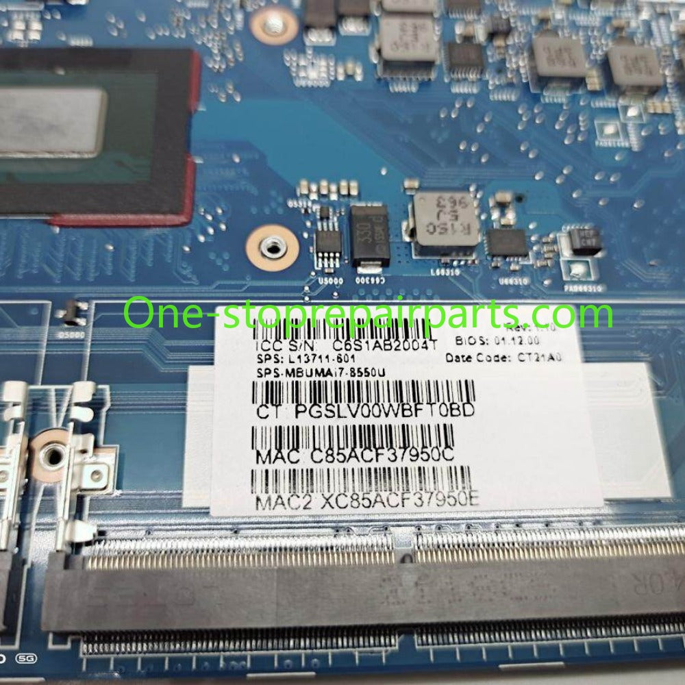 Motherboard for For HP EliteBook 830 836 G5 HSN-I12C L13712-601 6050A2930901 I7 i7-8650U main system board