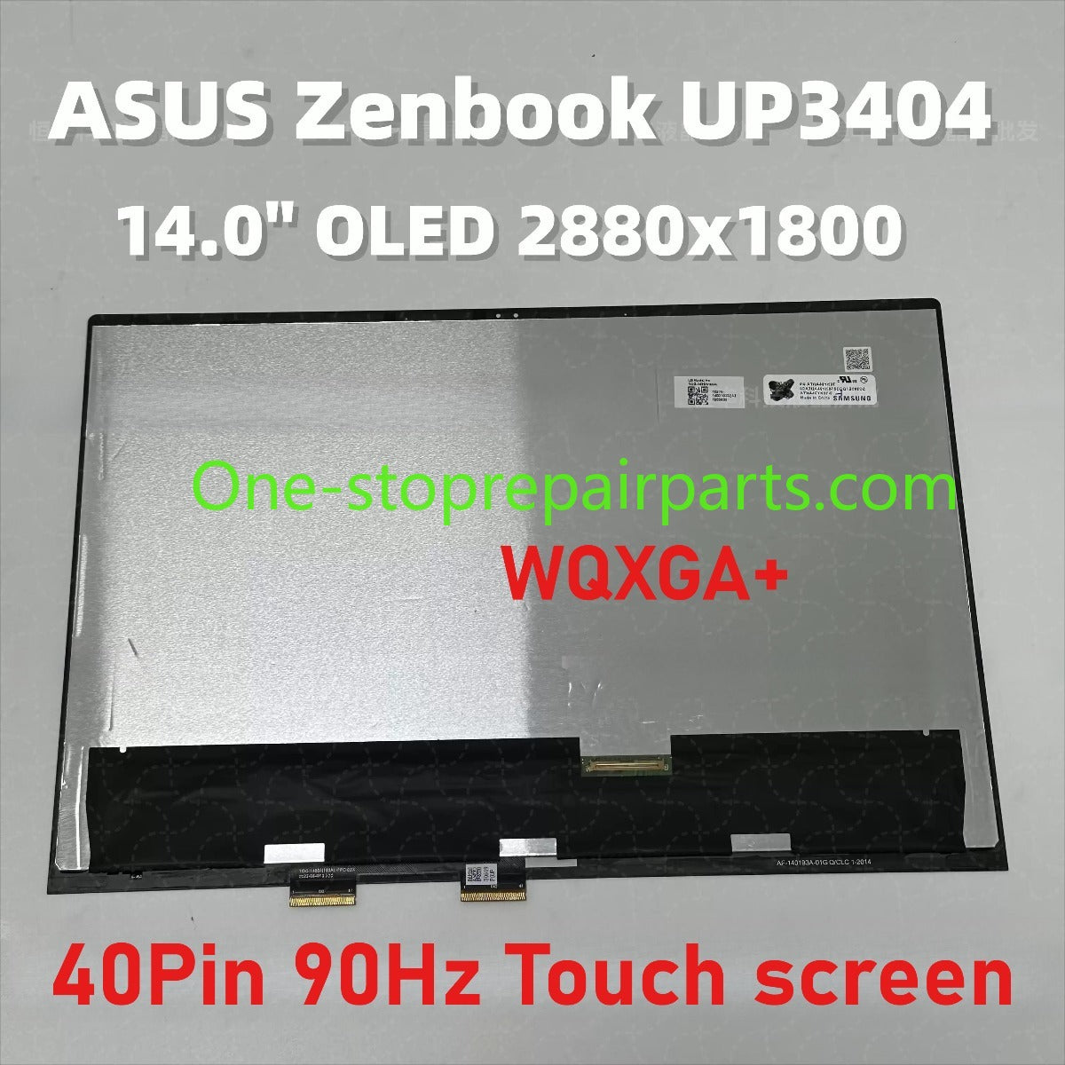2.8K 14" 2880x1800 OLED 90Hz Touch screen Assembly For ASUS Zenbook 14 Flip OLED UP3404 UP3404VA ATNA40YK07 LCD Touch Screen Assembly 90NB10E2-RA0011 90NB10E3-RA0010 ASUS laptop repair parts
