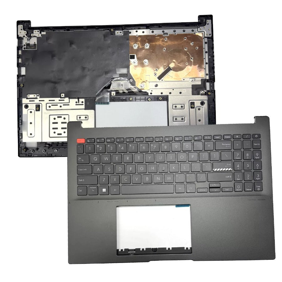 Upper C-case US keyboard for ASUS Vivobook 15 S15 K3502ZA K3402ZA FR3021 K3402Z K3502Z M3502ZA M3502Z 90NB0XX2-R30RU0 13N1-FLA0B11 topcase palmrest keyboard backlight assembly ASUS Laptop repair parts