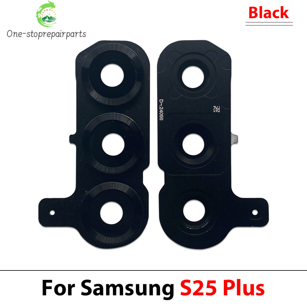 New Rear Camera Glass Lens Cover With Frame Holder with Sticker For Samsung S25 Plus S25 Ultra Replacement Parts Samsung phone repair parts