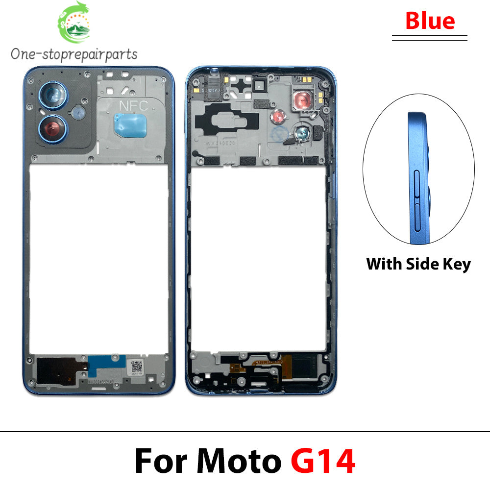 New Middle Frame For Motorola Moto G04 G14 G24 G34 G54 G84 Door Housing Bezel Repair Parts Motorola phone repair parts