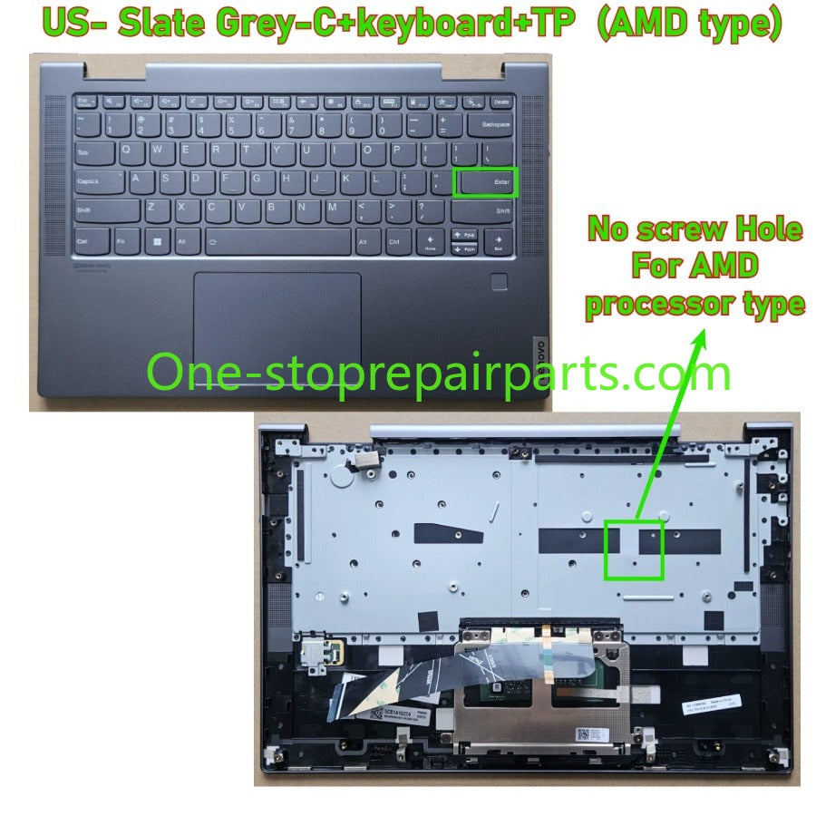 Cover case for Lenovo 14C 2021 ideapad Yoga 7-14ITL5 7-14ACN6 Lcd back housing bezel upper topcase palmrest keyboard touchpad bottom Lower case hinge cover 5CB1A08845 5CB1A0884 5CB1A16231 5CB1A08879  Lenovo Laptop repair parts