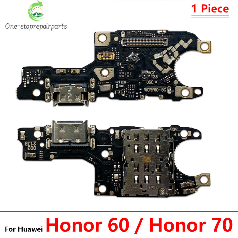10Pcs, USB Charging Port Dock Charger Plug Connector Board Flex Cable For Huawei Honor 60 70 80 90 Pro Se Magic 4 5 6 Pro Lite Huawei phone repair parts