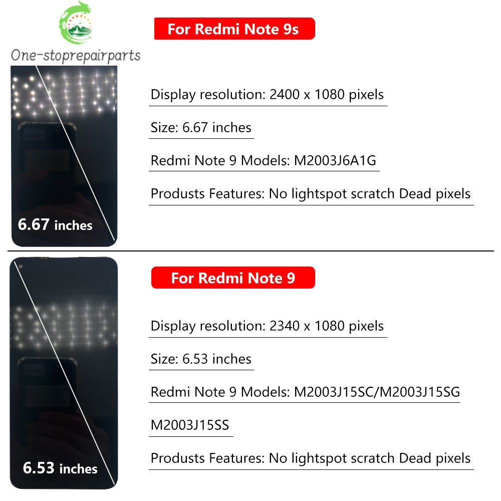 For Xiaomi Redmi Note 9 Pro 9S M2003J6A1G LCD Display Screen For Redmi  Note 9 LCD Display M2003J15SC M2003J15SG Xiaomi  Xiao mi phone repair parts