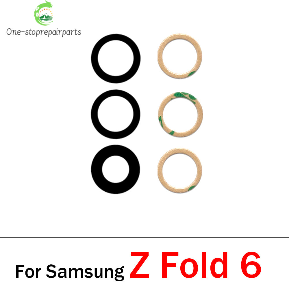 New Camera Glass For Samsung Z Flip 2 3 4 5 6 / Z Fold 2 3 4 5 6 5G Rear Back Camera glass Lens With Glue Adhesive Samsung phone repair parts