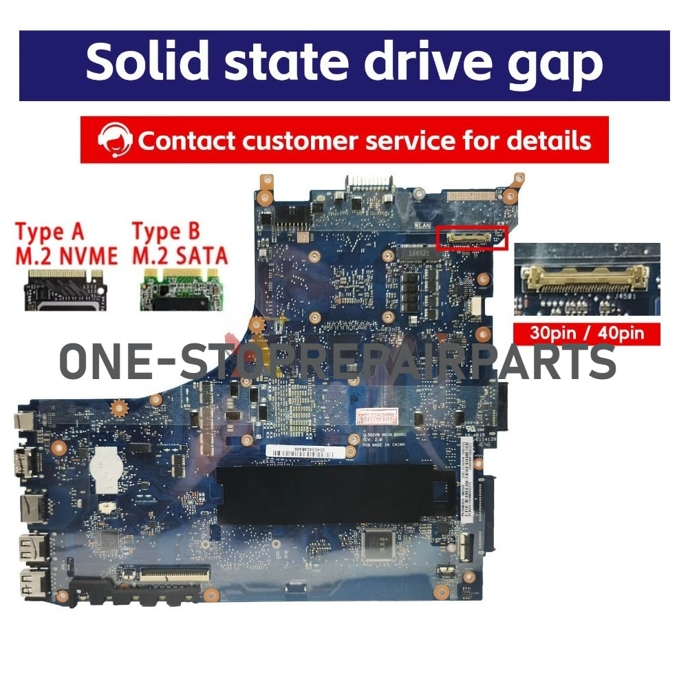 GL552VW Mainboard For ASUS GL552VW ZX50V GL552VX GL552VXK GL552V FX51V Laptop Motherboard GL552VW I7-6700HQ GTX950M/GTX960M ASUS laptop repair parts