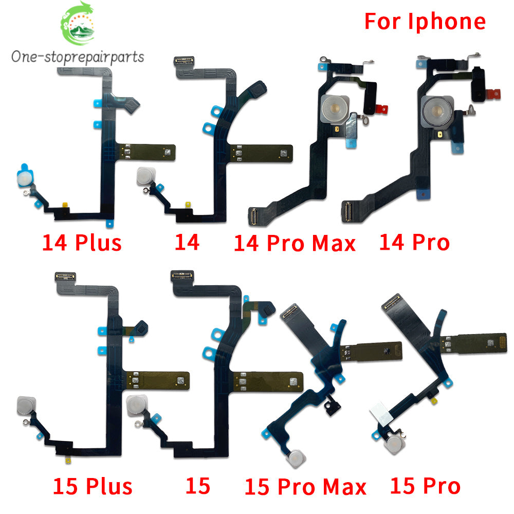 10Pcs, New For iPhone 12 13 14 15 Pro Max Mini Plus Flash Light Lamp Flex Cable LED Flashlight With Microphone iPhone phone repair parts