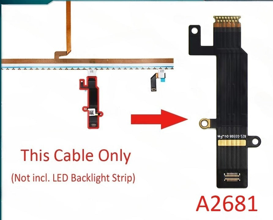 New A2681 LCD Backlitght Flex Cable Repair for Macbook Air M2 13.6" LCD Screen Display Backlight Cable 821-03598-04 2022 Year Macbook repair parts