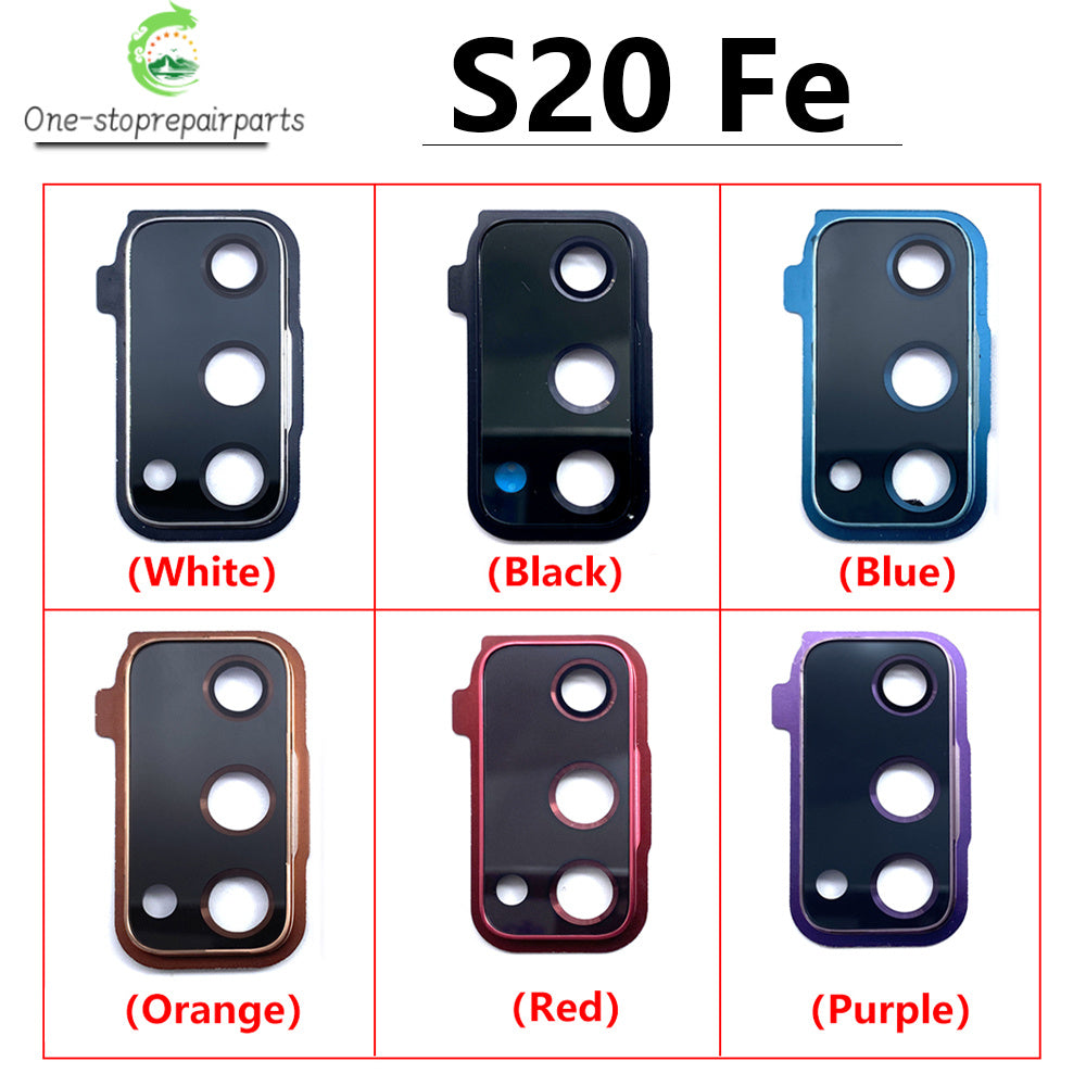 10Pcs/Lot, For Samsung S20 Fe Back Rear Camera Glass Lens Circle Cover With Adhensive Samsung phone repair parts