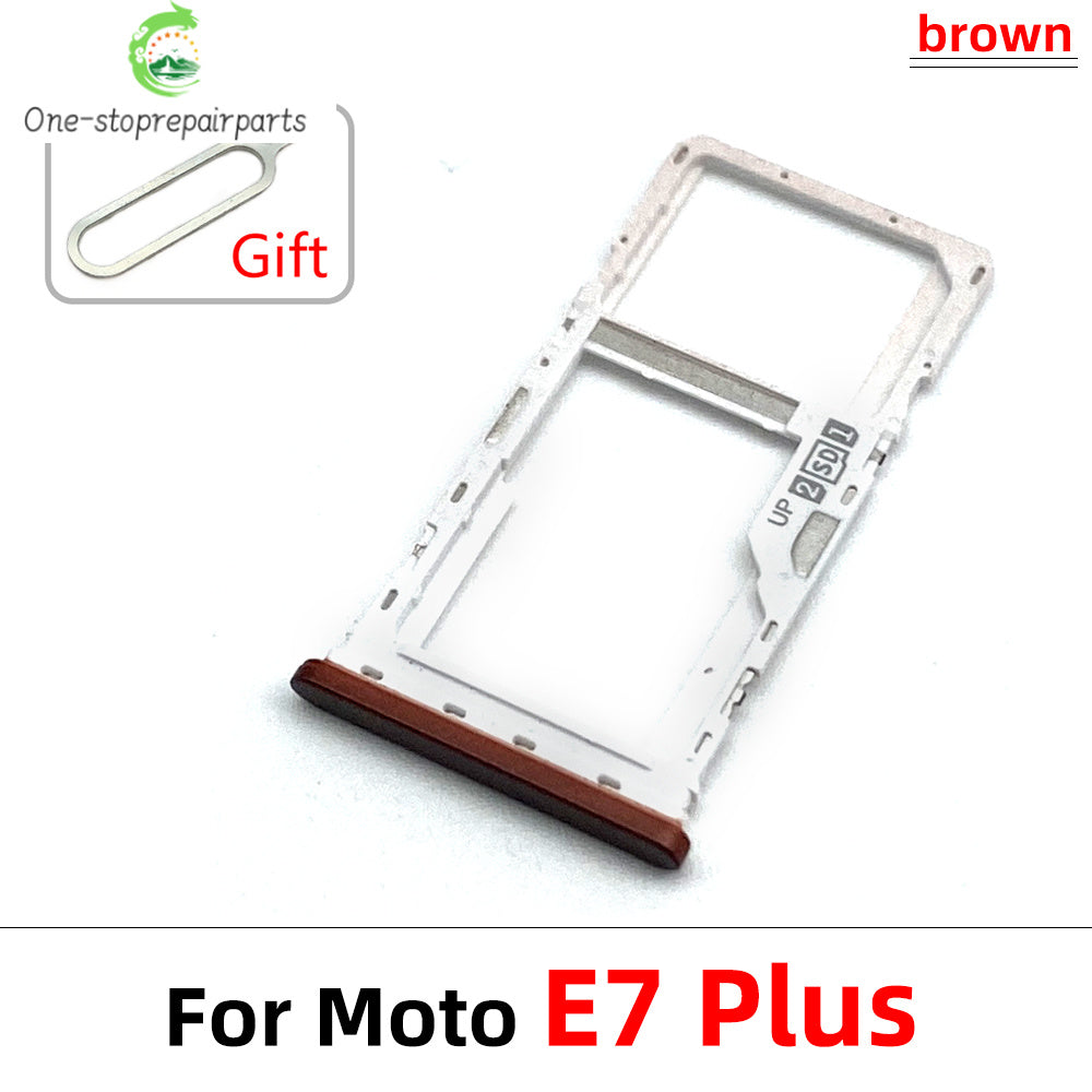 New SiM Tray For Moto E6 Play E6s E7 Plus E7i Power E20 E40 SIM Card Slot SD Card Tray Holder Adapter Motorola phone repair parts