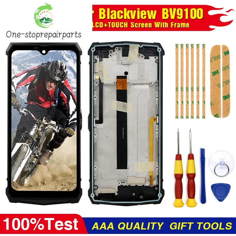 Brand 100% New Original Touch Screen LCD Display For Blackview BV9100 With Frame Replacement Parts Rear Blackview phone repair parts