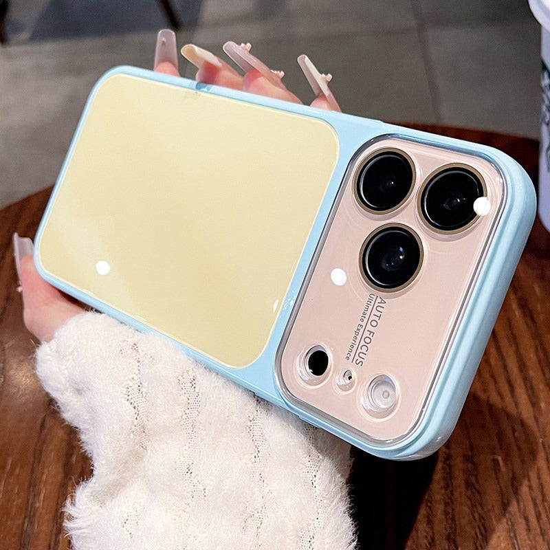 Contrasting color large window glass for iPhone 17promax mobile phone case New iPhone16 seconds change 17pro large window dopamine soft edge 15pro with lens film protection Phone accessories