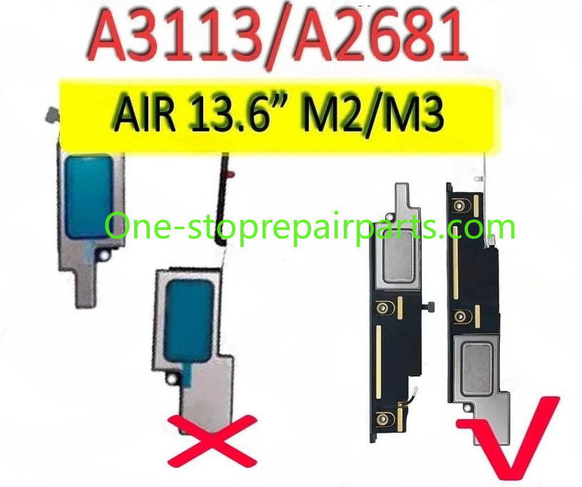 New Laptop A2681 A3113 Speaker with Antenna for MacBook Air Retina 13.6" M2 M3 Loudspeaker Left and Right Set Mid 2022 2024 Year Macbook laptop repair parts