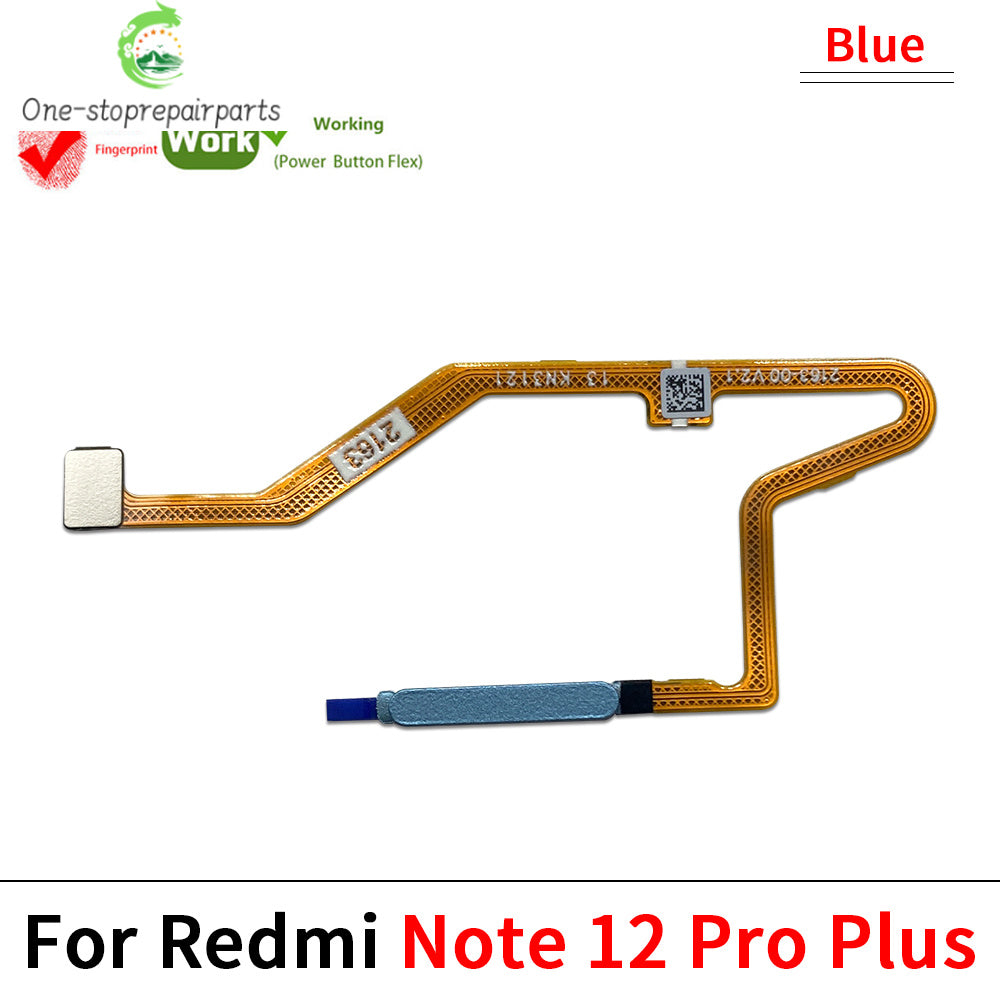 For Xiaomi Redmi Note 12 Pro Plus 4G 5G Home Button Fingerprint Sensor Flex With Power Key Button Flex Cable  Xiaomi  Xiao mi phone repair parts