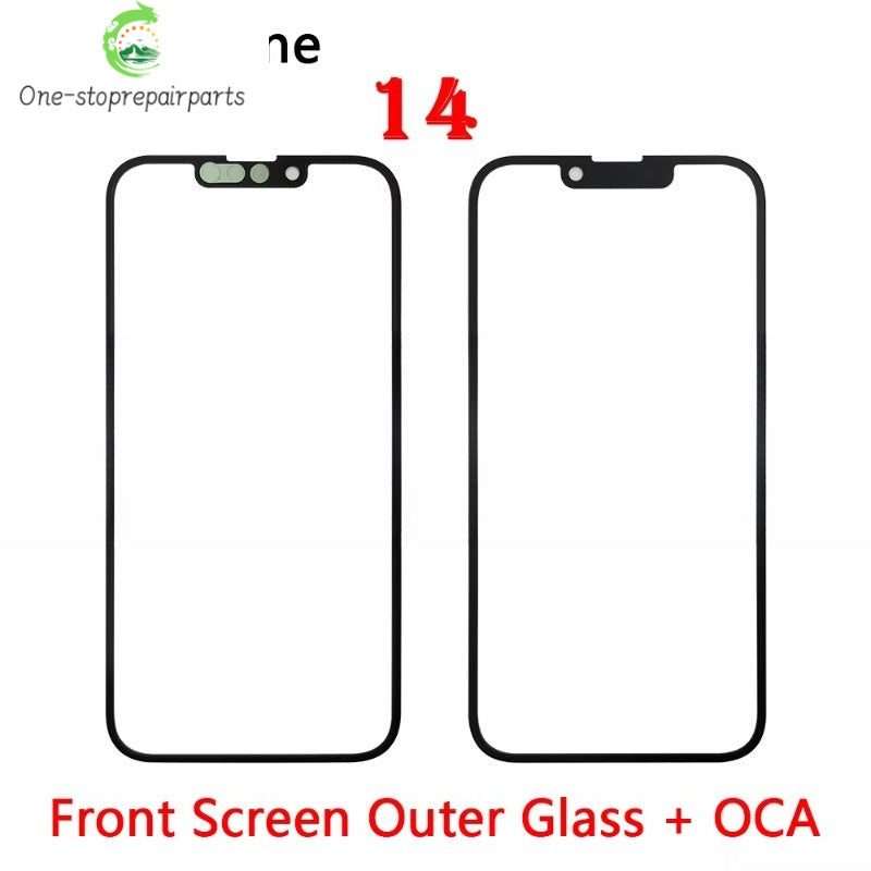 New Front Screen Outer Glass With OCA For iPhone 11 12 13 14 15 Pro Max Mini Plus Phone Repair iPhone phone repair parts