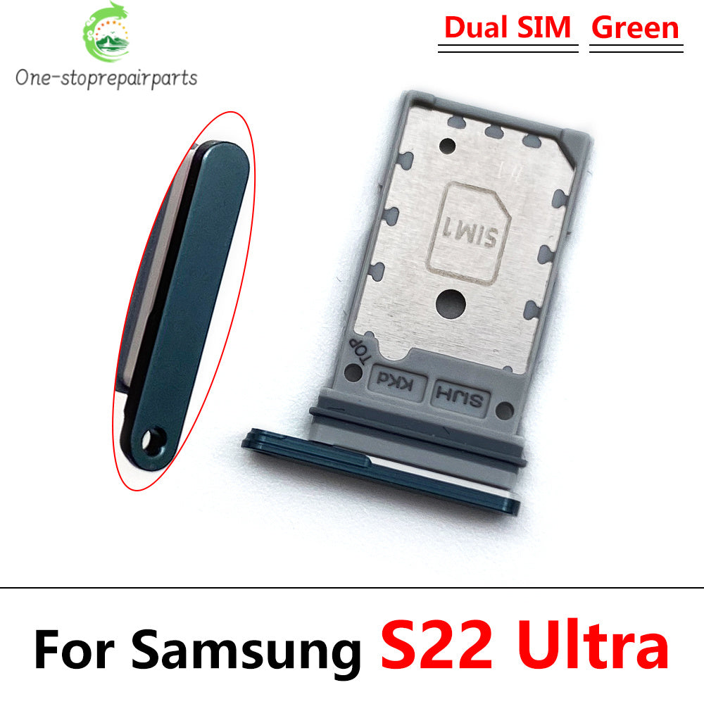SIM Card Tray Slot Holder Adapter Accessories For Samsung S22 / S22 Plus / S22 Ultra Samsung phone repair parts