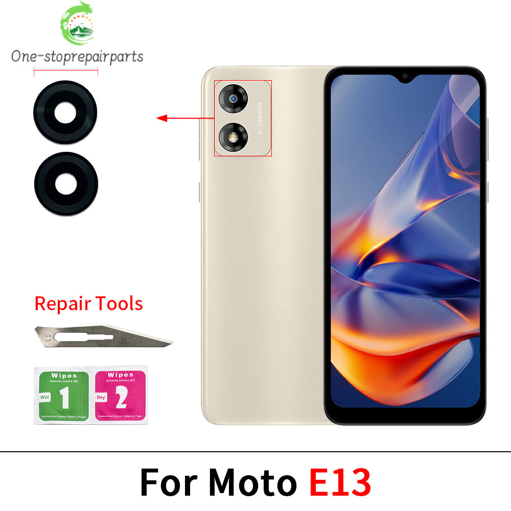 Back Rear Camera Glass Lens For Moto E4 E7 E6 E6s E5 E7i Plus Play Power E20 E30 E40 E22 E32 E13 E22i With Adhesive Motorola phone repair parts