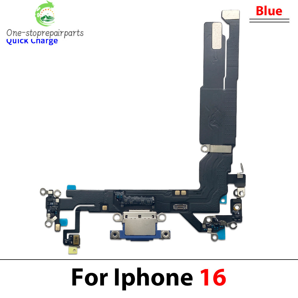 New For iPhone 16 Pro Max Plus USB Micro Charger Charging Port Dock Connector Microphone Board Flex Cable iPhone phone repair parts