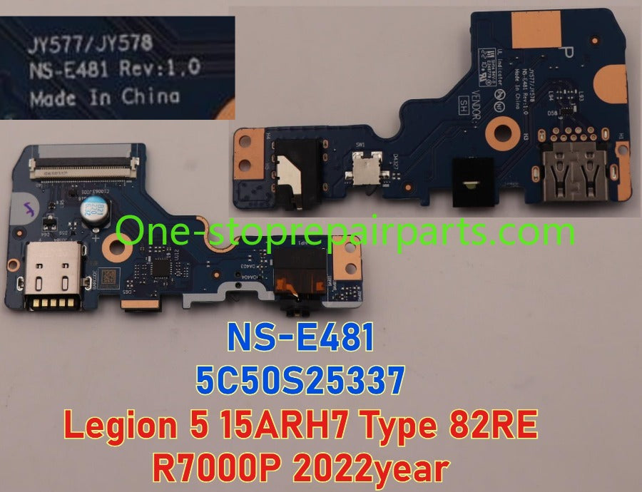 USB Audio I/O HDMI Board Daughterboard For Lenovo Legion 5 / 5 Pro Pro 7 Y9000P R9000P Savior R7000P Y7000 16IRX8H 16IAH7H 16ARH7H 15IAH7 15ARH7 NS-F082 NS-E233 NS-E241 NS-E481 NS-F771 NS-F701 F093 NS-G251 NS-F254 D713 Lenovo laptop repair parts