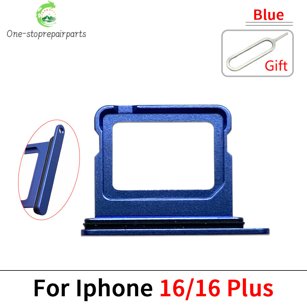 New Dual Single SIM Card Tray Slot Holder Adapter Accessories For iPhone 16 Pro 16Pro Max 16 Plus iPhone phone repair parts