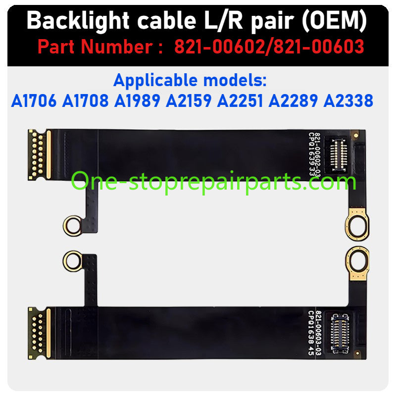 MacBook lcd display backlight flex cable For A1706 1707 A1708 1990 1989 2251 2141 2159 2337 A2338 A2485 A2780 A2991 A2442 A2779 A2918 A2992 821-00602 821-01270 821-01317 821-01228 821-02251 821-03777 821-03044 camera ribbon cable Macbook repair parts