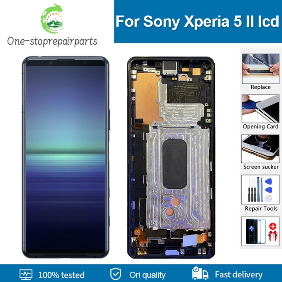 6.1'' For Sony Xperia 5 II X5 II X5II LCD SO-52A XQ-AS42 XQ-AS52 XQ-AS62 XQ-AS72 Display Touch Panel Screen Digitizer Assembly Sony phone repair parts