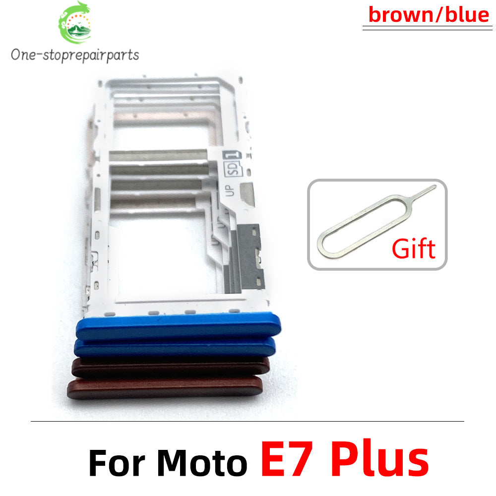 New SiM Tray For Moto E6 Play E6s E7 Plus E7i Power E20 E40 SIM Card Slot SD Card Tray Holder Adapter Motorola phone repair parts