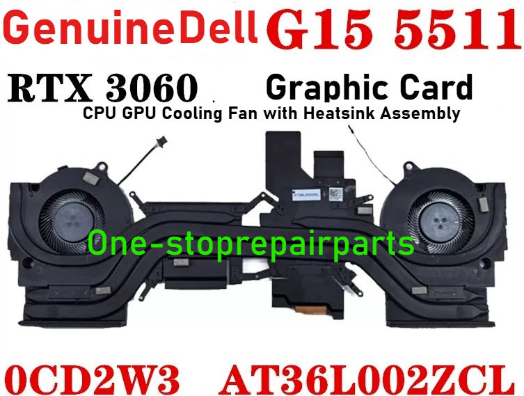 CPU GPU Cooling Fan Heastsink Assemble For Dell G15 5510 5511 5515 5520 5521 5525 Radiator Fan Module 0JPVVG 05YW78 0CD2W3 0C6FY4 060XK7 08J8F5 0Y5MJD 0XF50C 0G7V1F 01FM26 0V1KC2 Dell laptop repair parts