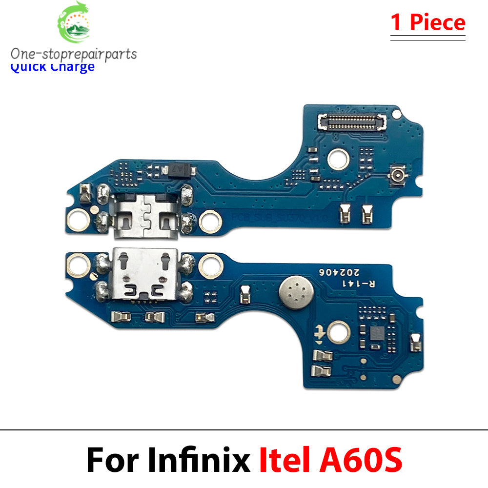 USB Charging Connector Board Port Dock Flex Cable For Itel A58 A60 A60s A70 Lite P40 P65 P36 P38 P37 P33 S23 Vision 1 3 5 Plus  Infinix phone repair parts