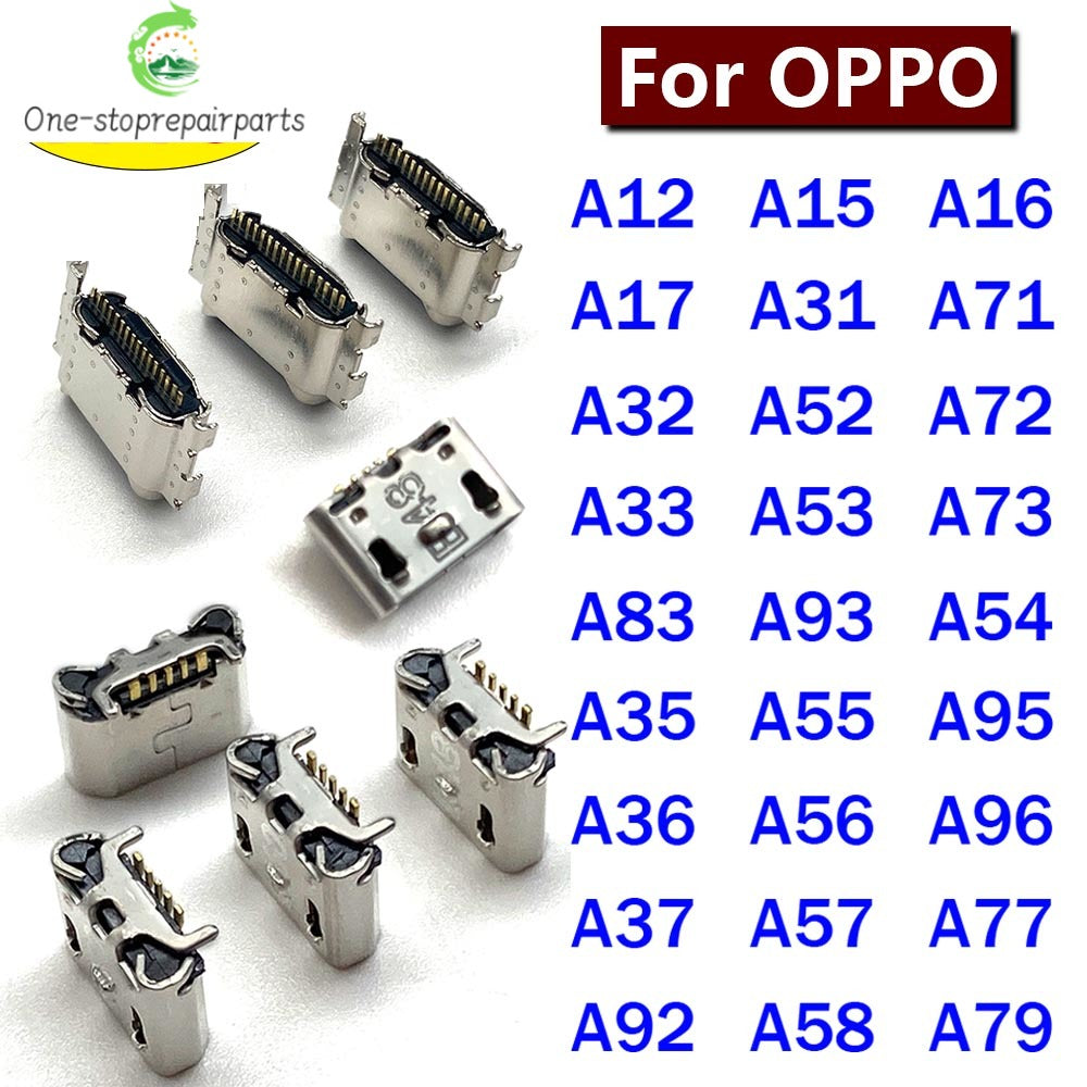 10Pcs, Micro USB Connector Charging Charger Port Jack For OPPO A33 A36 A56 A12 A15 A31 A16 A32 A52 A72 A92 A35 A57 A71 A73 A77 OPPO phone repair parts