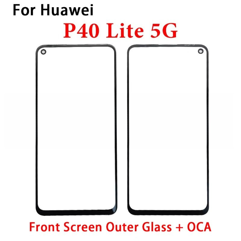 Screen Front Outer Glass+OCA For Huawei Y6P Y7A Y7P Y8P Y8s Y9A Y9s Y9 Prime 2019 P30 P40 Lite E 5G Screen Touch Panel Glass Huawei phone repair parts